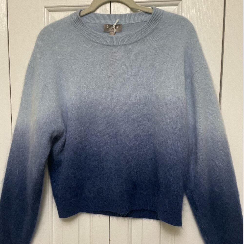 J.Crew Dip-dyed Brushed Cashmere Crewneck Sweater NWT XS